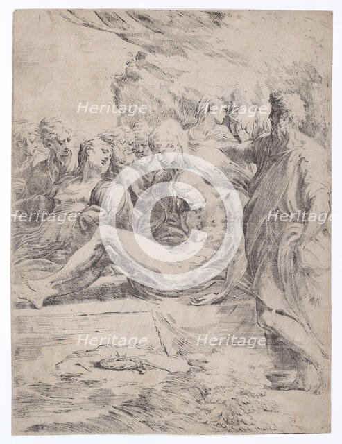 Entombment Facing Left, 1529-1530., 1529-1530. Creator: Parmigianino.