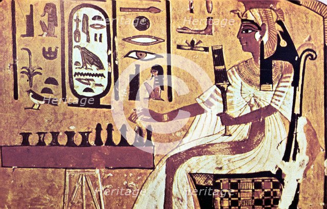 Wall painting from the tomb of Nefertari, Thebes, Ancient Egypt, 19th Dynasty, 13th century BC. Artist: Unknown