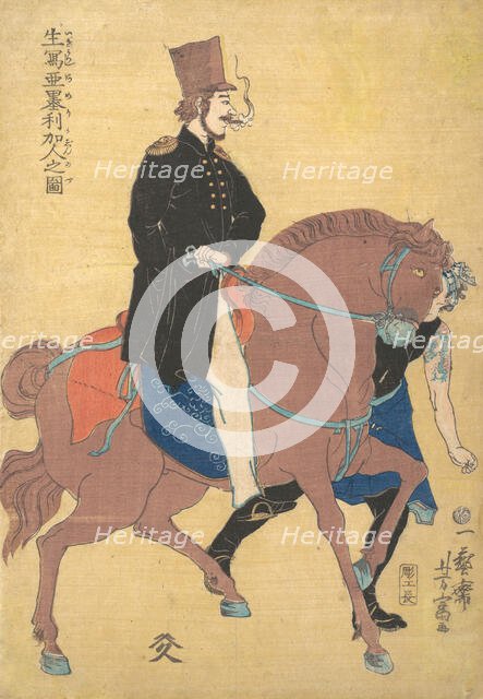 An American Drawn from Life, 1861 (2nd month). Creator: Utagawa Yoshitomi.