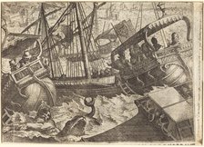 Storm off the Coast of Barcelona [recto], 1612. Creator: Jacques Callot.