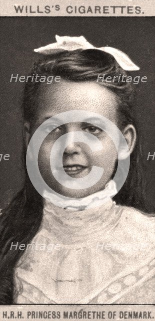 H.R.H Princess Margrethe of Denmark, 1908.Artist: WD & HO Wills
