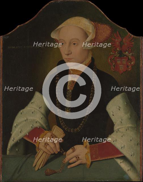 Portrait of a Woman of the Slosgin Family of Cologne, 1557. Creator: Bartholomaeus Bruyn the Younger.