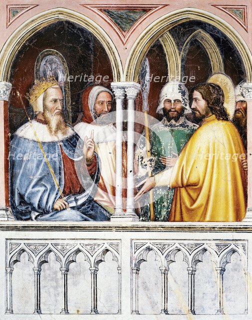 Saint George disputing with Diocletian. Fresco Oratorio di San Giorgio, Padua, ca 1380. Artist: Altichiero, (Altichiero da Zevio) (1330-1390)