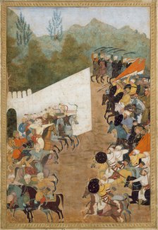 The Battle of Shahbarghan, Folio from a Padshahnama (Chronicle of the Emperor), 17th century. Creator: Unknown.