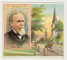Edwin Cowles, The Cleveland Leader, from the American Editors series (N35) for Allen & Gin..., 1887. Creator: Allen & Ginter.