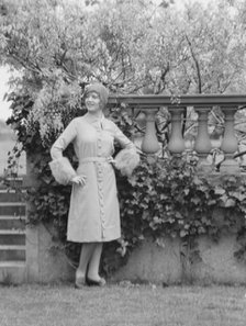 Moylair, Catherine, Miss, standing outdoors, 1928 Creator: Arnold Genthe.