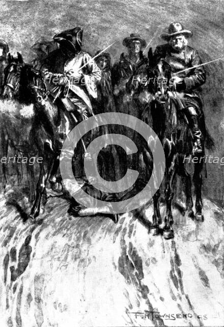 The Conversion of Christopher Ricroft, Highwayman: He...sprawled headlong..., 1898. Creator: Unknown.