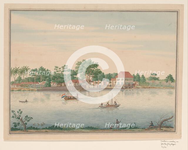 View of a ferry house at the 'Grote Pas' at Colombo, c.1750. Creator: Anon.