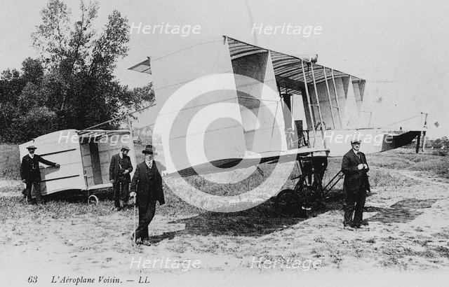 Voisin biplane, 1910. Artist: Unknown