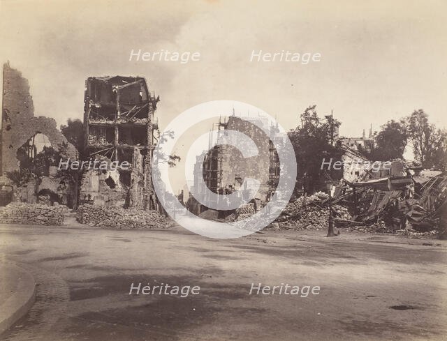 Maisons de la porte d'Auteuil, May 1871. Creator: Charles Soulier.