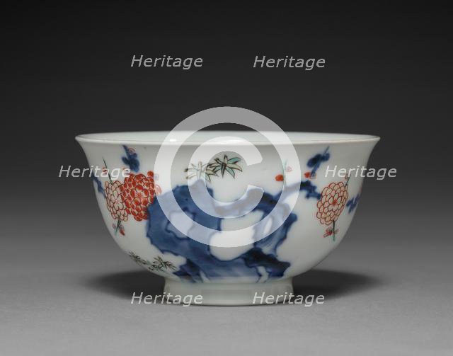 Cup with Rock and Prunus Decoration: Kakiemon Type, 18th century. Creator: Unknown.