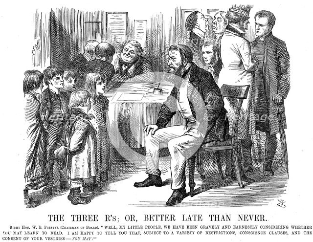 'The Three R's; or, Better Late than Never', 1870. Artist: John Tenniel