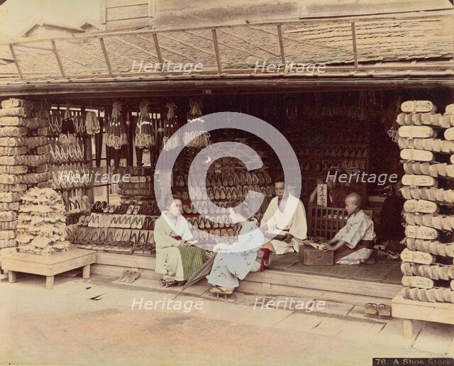 A Shoe Store, 1870s-1890s. Creator: Kusakabe Kimbei.