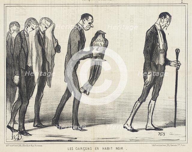 Les Garçons en habit noir, 1855. Creator: Honore Daumier.