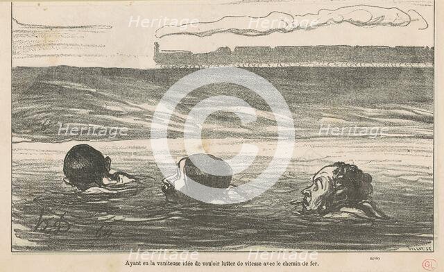 Ayant eu la vaniteuse idée de vouloir ..., 19th century. Creator: Honore Daumier.