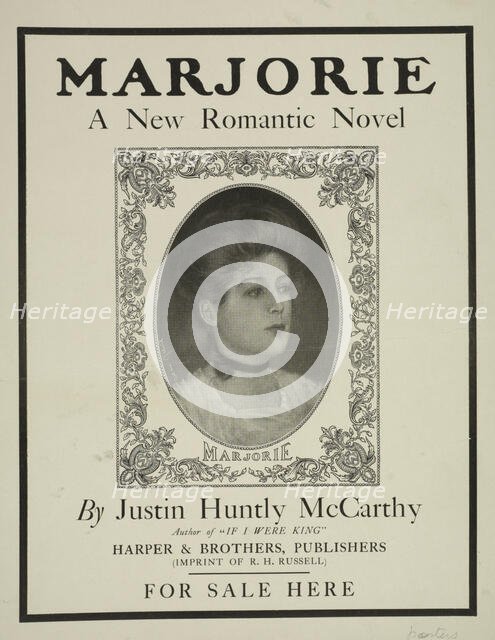 Marjorie a new romantic novel, c1895 - 1911. Creator: Unknown.