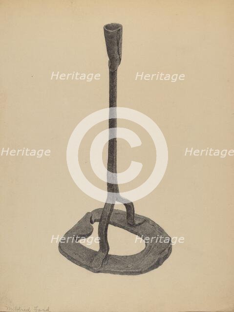 Candle Holder, c. 1938. Creator: Mildred Ford.