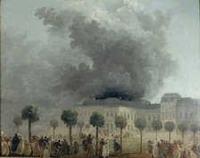 Fire at the Opera House of the Palais-Royal, June 8, 1781, ca 1781. Creator: Robert, Hubert (1733-1808).