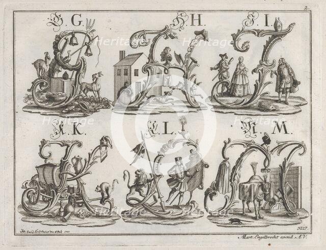 Decorated Roman alphabet, 1755. Creator: Johann David Nessenthaler.