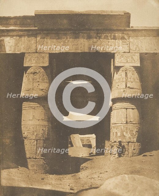 Intérieur du Temple de Khons, à Karnac, Thèbes, 1849-50. Creator: Maxime du Camp.