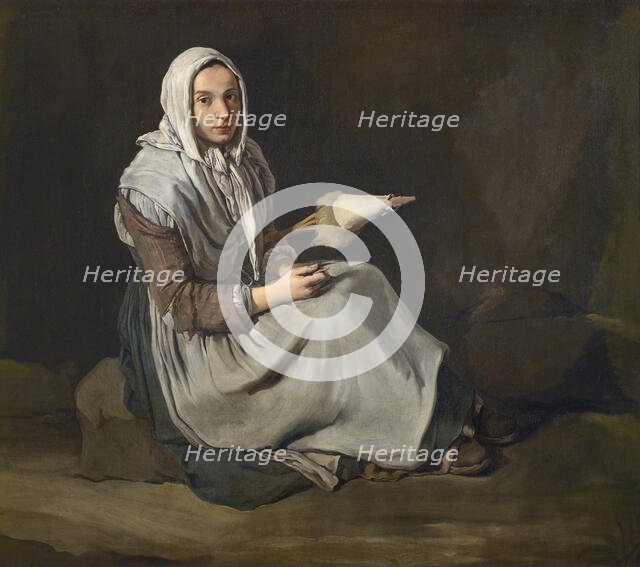 Filatrice (Spinner), ca 1730. Creator: Ceruti, Giacomo Antonio (1698-1767).