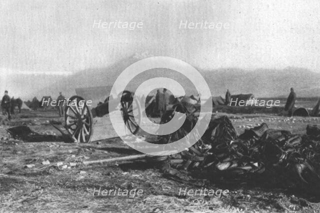 'Les Serbes a Scutari d'Albanie; un des canons de l'artillerie serbe qui ont pu etre sauves..., 1916 Creator: Samson Tchernoff.