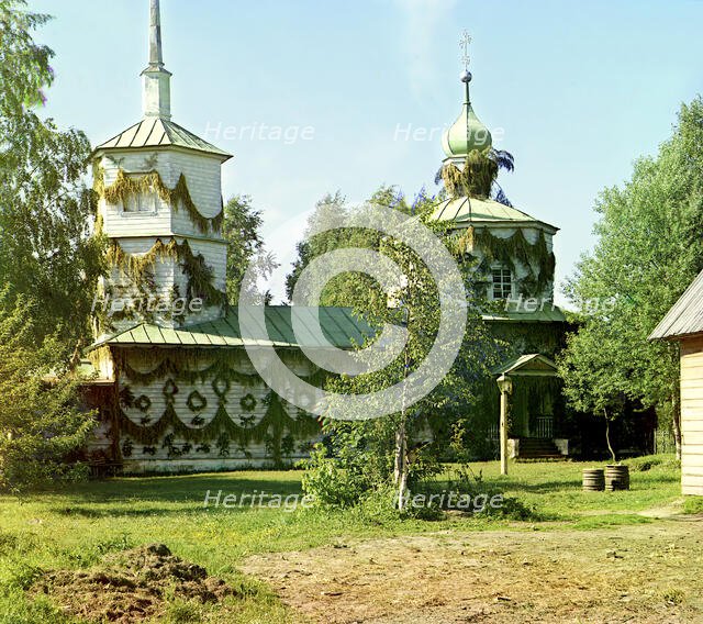 Holy Trinity Church; the oldest in the territory, in the village Peremerki near Tver, 1910. Creator: Sergey Mikhaylovich Prokudin-Gorsky.