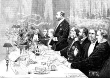 Dinner in aid of a National Leprosy Fund, presided over by the Prince of Wales, 1890. Creator: R. Taylor.