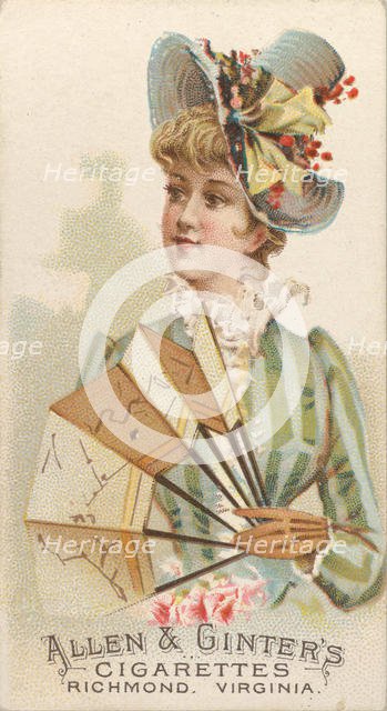 Plate 40, from the Fans of the Period series (N7) for Allen & Ginter Cigarettes Brands, 1889. Creator: Allen & Ginter.