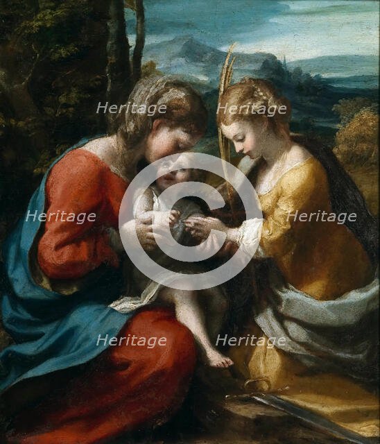 The Mystical Marriage of Saint Catherine, 1517-1518. Creator: Correggio (1489-1534).