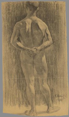 Study of a male nude, 1908. Creator: Emil Alexay-Olexák.