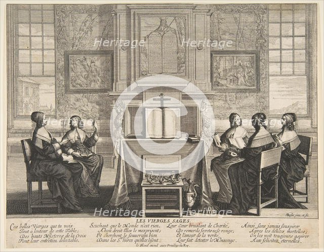 The Wise Virgins Conversing, ca. 1635. Creator: Abraham Bosse.