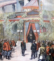 Announcement on the health of Tsar Alexander of Russia, Livadia Palace, St Petersburg, Russia, 1894. Artist: Henri Meyer