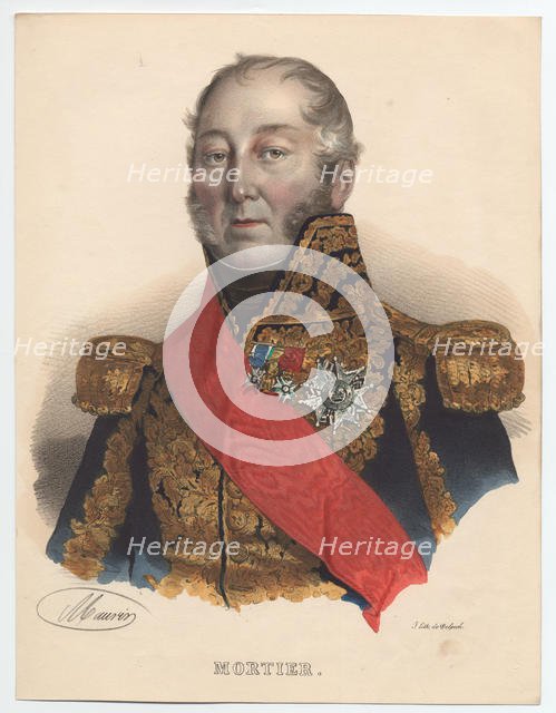 Édouard Adolphe Mortier (1768-1835), Marshal of France, 1835. Artist: Anonymous  