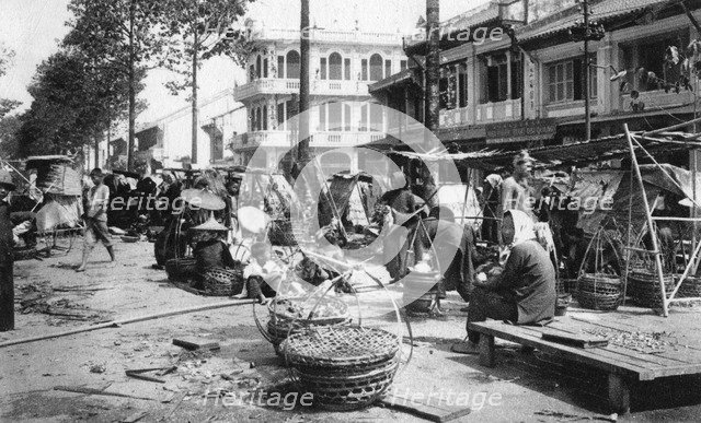 Market, Cholon, Saigon, Vietnam, 20th century(?). Artist: Unknown