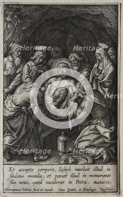 The Passion: The Entombment. Creator: Hieronymus Wierix (Flemish, 1553-1619).