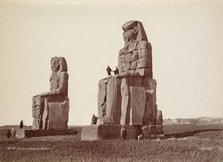 Thebes, The Colossi of Memnon, 1870s. Creator: Henri Béchard (French).