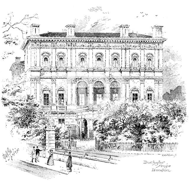 Dorchester House, Park Lane, residence of...Shahzada Nasrullah Khan during his stay in London, 1895. Creator: Carl Hentschel.
