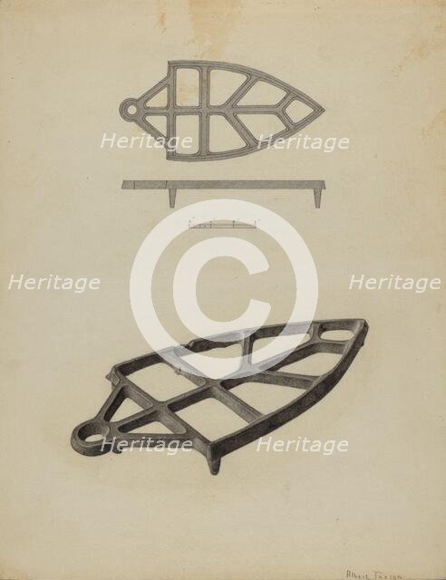 Pa. German Flat-iron Holder, c. 1938. Creator: Albert Taxson.