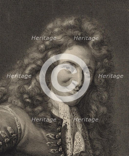 Portrait of the Lutenist and Composer Charles Mouton (c. 1626-1710), 1690s. Creator: Edelinck, Gerard (1640-1707).