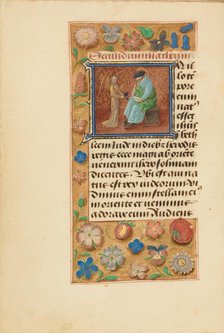 Initial I: Saint Matthew; Crohin-La Fontaine Hours, (about 1480-1485?). Creators: Master of the Dresden Prayer Book, Workshop of the Master of the Dresden Prayer Book.