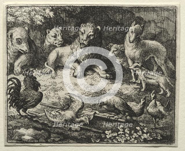 Reynard the Fox: The Complaint of the Cock. Creator: Allart van Everdingen (Dutch, 1621-1675).