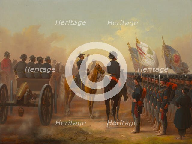 Review of Rhode Island and Maine Troops, 1861. Creator: James Walker.