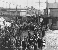 Awaiting the finish at the Sixth All Alaska Sweepstakes, 1913. Creator: Unknown.