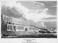 Somerset House, from the Thames, London, 19th century.Artist: H le Keux