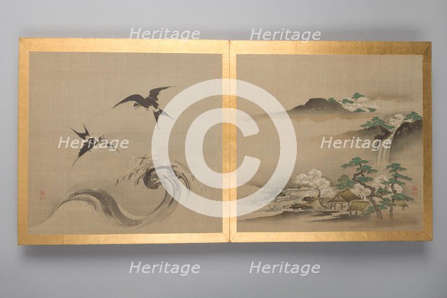 Thirty paintings of birds, flowers and landscape, late 18th century. Creator: Unknown.