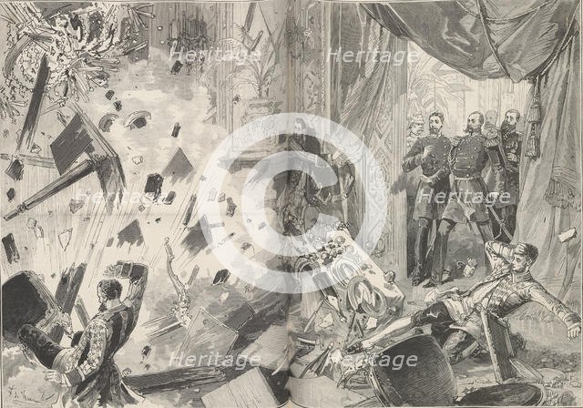 Emperor Alexander II after the explosion, evening of February 17, 1880.  Creator: De Haenen, Frédéric (1853-1928).