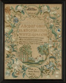 Sampler, Massachusetts, 1822/23. Creator: Clarissa Emerson.