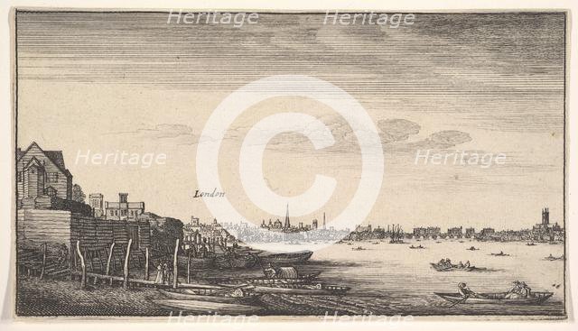 London Viewed from the Milford Stairs, 1643-1644. Creator: Wenceslaus Hollar.