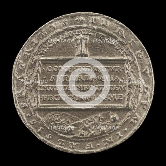 Hourglass on an Inscribed Tablet [reverse]. Creator: Matthes Gebel.